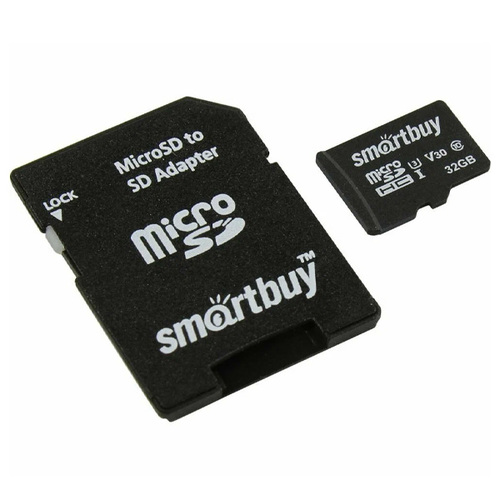 карта памяти SmartBuy microSD 32Gb 10 PRO U3 (class 10) + sd адаптер (SB32GBSDCL10U3L-01) фото 