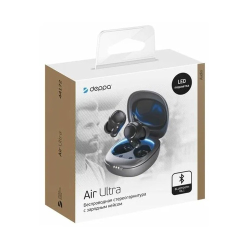 Bluetooth стереогарнитура Deppa Air Ultra BT5.1 Graphite фото 